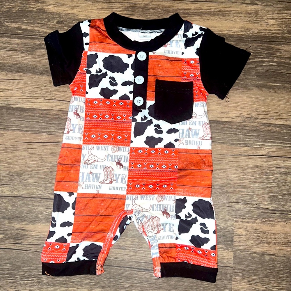 Butter soft baby romper / western theme